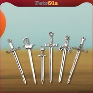 [PETSOLA] 6x Knight Sword Charms Retro Long Swords DIY Cosplay Scense Props Jewelry Charms