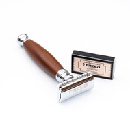 【FREED】封閉式復古雙刃安全刮鬍刀- 仿胡桃木 (附刀片10片)客製