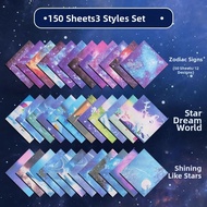 gumahus | Space Theme Iridescent Flashy Paper for Childrens Origami Squares
