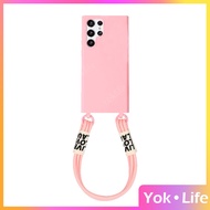Pink phone case Samsung S11/S20Plus S11Plus/S20Ultra S20FE S21/S30/S31 Note 20Plus S21 Ultra/S30 Ultra Note 20 three-strand short cord pink soft case
