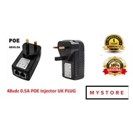 DC 48V 0.5A POE Injector Power Supply Over Ethernet Adapter with UK Plug for 12V 24V 48V POE Device