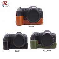 Canon EOS R8 PU Camera Half Body Case Cover For Canon EOS R8 With a Hand Strap