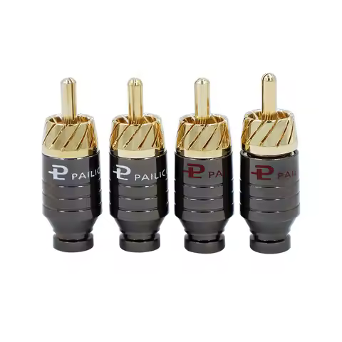 4Pcs Luxury Soldering RCA Plug Jack Connector Speaker Audio Output/Input Adapter Plug Gold Plated Ea