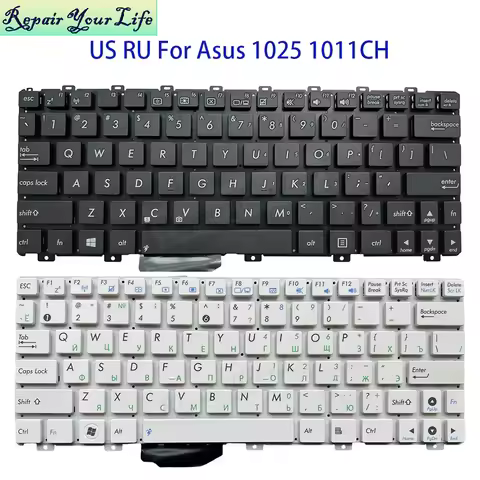 US English RU Russian Keyboard For ASUS EPC Eee PC 1025 1025CE X101CH 1015PX 1015BX 1015CX 0KNB0-011