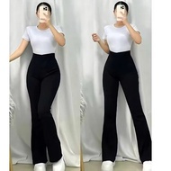 Flare Pants black - Highwaist Flare Pants - Premium Scubacelana cutbray