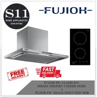 FUJIOH FR-CL1890 R/V  900MM CHIMNEY COOKER HOOD  +  FUJIOH FH-ID5125 INDUCTION HOB BUNDLE DEAL