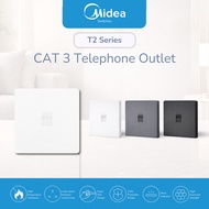 Midea T2 Series CAT 3 Telephone Outlet | Premium PC Panel | CE Certified | Midea Official Store