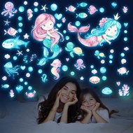 Luminous Wall Stickers Ocean Mermaid Girl Room Children's Room Kindergarten Fluorescent Wall Sticker