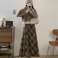 Rad College Knitted Suit Autumn Age-Reducing Autumn Winter Two-Piece Sweater Skirt Two-Piece Suit Pr