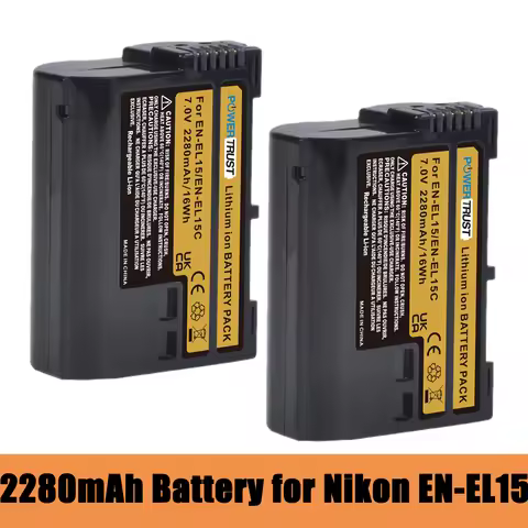 2280mAh EN-EL15C EN-EL15 EN-EL15A Battery for Nikon Z5 Z6 Z6 II/ III D800 D810 D850 D500 D600 D610 D
