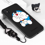 JinsouweสำหรับXiaomi MI MAX 3 (แหวนนิ้วมือ + Lanyard) แมวการ์ตูนน่ารักSoftcase Lovely Doraemon Catโทรศัพท์มือถือปลอกXiaomi MAX3ซิลิโคนยางเคสโทรศัพท์ฝาครอบ