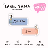 (40-60Pcs) Cute FASHION GIRL Name Labels Can Be custom Name/Waterproof Sticker/ waterproff Cute Sticker/cutting Name Sticker