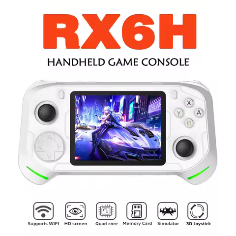 New RX6H Retro Game Console Linux System 3.5-inch Retro Game System Classic Video Game Portable Hand