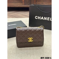 [High Version with Packaging] Bag Female Black Gold Sheepskin Big logo Camera Bag Generous Fat Chain