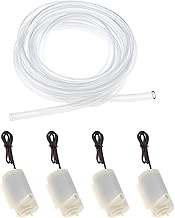 Micro Traders 4Pcs DC 3-5V Micro Submersible Mini Water Pump with 10ft Clear Vinyl Tubing Set for Fi