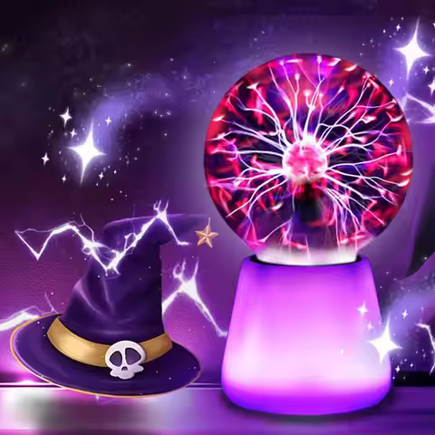 Plasma Ball Lamp Interactive Touch Lightning Globe Fun Lamp USB Powered 7 Color Changing Lights Mood