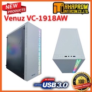 เคสคอมพิวเตอร์ ATX VENUZ Acrylic Side VC1918AW with RGB LED Lighting & 120mm Rainbow RGB SYNC Fan – 