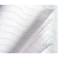 White Pelure paper in Love You To The Moon 39 x 64cm, wrapping paper