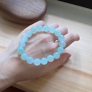 拈翠-天然緬甸翡翠-冰起膠大mm數透線感蘋果綠手串