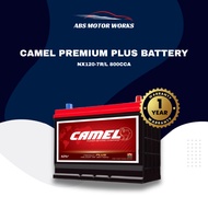 CAMEL Premium Plus Car Battery NX120-7R / NX120-7L 800CCA | MF Maintenance-Free Battery | 1 Year War