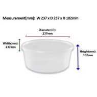 FC-3000  Disposable Plastic Food Container [ 30sets± ] 3000ml -Felton