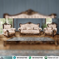 Set Sofa Tamu Ukir Jati Jepara, Kursi Tamu Mewah Klasik Eropa