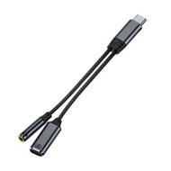 Type-C 轉 3.5mm 耳機二合一轉接線 | 充電＋聽歌短線 適用手機/電腦 2-in-1 Type-C to 3.5mm Headphone Jack Adapter | Charge & M