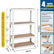 Rak besi susun 5 susun Rak besi siku Rak dapur Rak gudang Rak Aquarium Rak baja siku 120x50x180cm