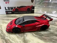 Mini GT 129 RHD (opened) LBWK Lamborghini Huracán GT Rosso Mars