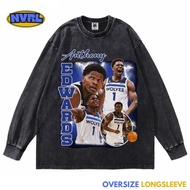Oversized longsleeve t-shirt anthony edwards washed washing vintage tee