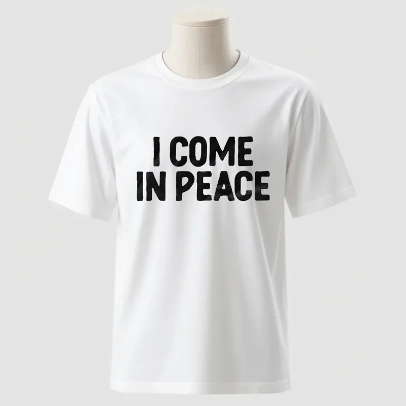 Couple I Come in Peace I Am Peace Funny T-Shirts Double Meaning Humor Inappropriate Harajuku Sleeve