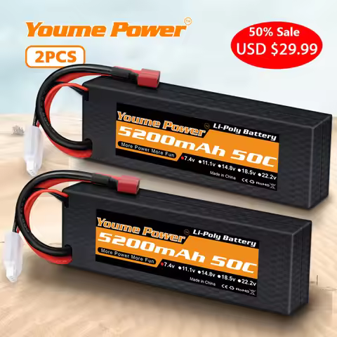 Youme 2S 3S 4S 6S Lipo Battery 7.4V 5200mah 6200mah 6500mah 4500ma Battery RC Car truck Monster with