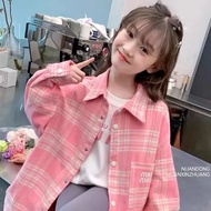 女童格子衬衫外套款2024新款春衬衣儿童薄款春装小女孩上衣9.11