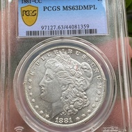 Pcgs Grade Coins 1881 Memorgan Silver Coins American Silver Coins Morgan Silver Foreign Silver Dolla