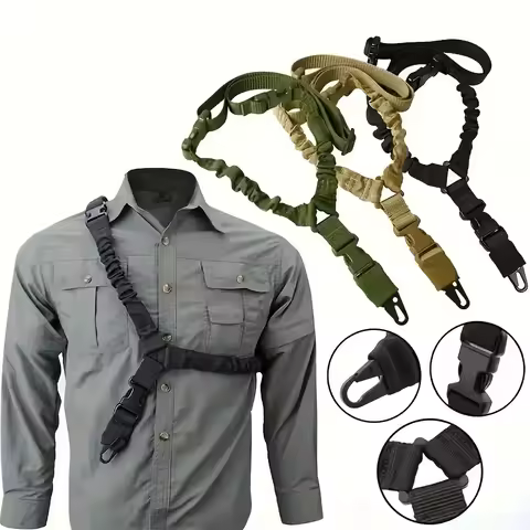 Tactical Gun Sling Military Shooting Adjustable 3 Point Bungee Airsoft Rifle Strapping Belt Hunting 