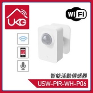 UKG - 智能家居 智能感應 智能WiFi PIR移動感應器 (雙用供電) 白色智能無線安防128°角度監控紅外線人體移動自動響警報傳感器 智能感應器推薦 移動傳感器推介 USW-PIR-WH-P0