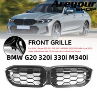 กระจังหน้าไตคู่สีดำสดใสสำหรับ กระจังหน้า BMW G20 320i 330i M340i 2023-2024
