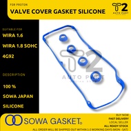 T2 PROTON WIRA 1.6, 1.8 SOHC 4G92 SILICONE VALVE COVER GASKET SET + PLUG SEAL MD167815