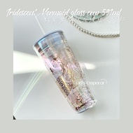 STARBUCKS Iridescent Siren Mermaid bling double wall Glass Straw Tumbler Cold Cup studded classic星巴克炫彩女神玻璃吸管