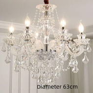 Candle Pendant Light Three-color European Chandelier Living Room Crystal Lamp for Living Room Bedroo