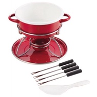 PEARL METAL H-3130 Belmani Enamel mini Fondue pot set Red