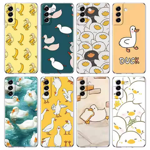 Cartoon Duck Goose Game Phone Case For Samsung Galaxy S24 S23 S22 S20 Ultra S21 FE 5G S10 S9 Plus S1