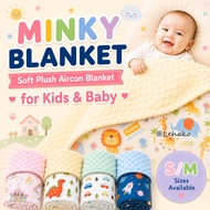Minky Blanket Baby Kids Soft Plush Aircon Blanket Stroller Blanket