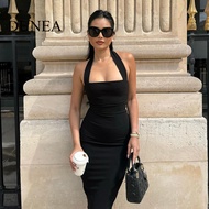 DUNEA Sexy Off Shoulder Backless Midi Dress