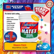 Nippon Matex Emulsion Interior Wall &amp; Ceiling Paint Maxiwhite 18 Litre