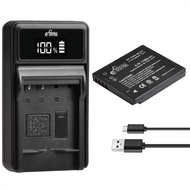 DMW-BCK7 Battery and Charger with LED Display Compatible with Panasonic Lumix DMC-TS30, DMC-FH25, FH