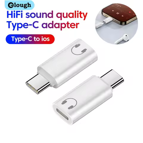 Elough Lightning to Type C Adapter For iPhone 15 16 iPad Wired Headset IOS Female to USB C Male Earp