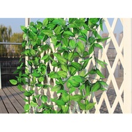 2.4M Green Artificial Silk Rose Leaves Vine Rattan Hanging Cane Climbing Plants Wedding Garland Home