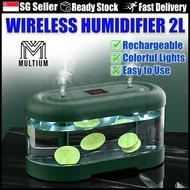 Green Wireless Humidifier 2L Capacity Rechargeable USB Air Humidifier Aroma Diffuser | Electric Arom