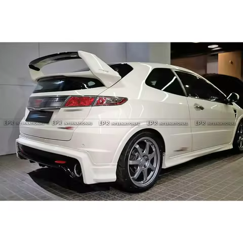 For Honda Civic FN2 FN Type R Rear Bumper - MUG Style with Exhaust Tip [Rear Bumper Cover, Bumper wi